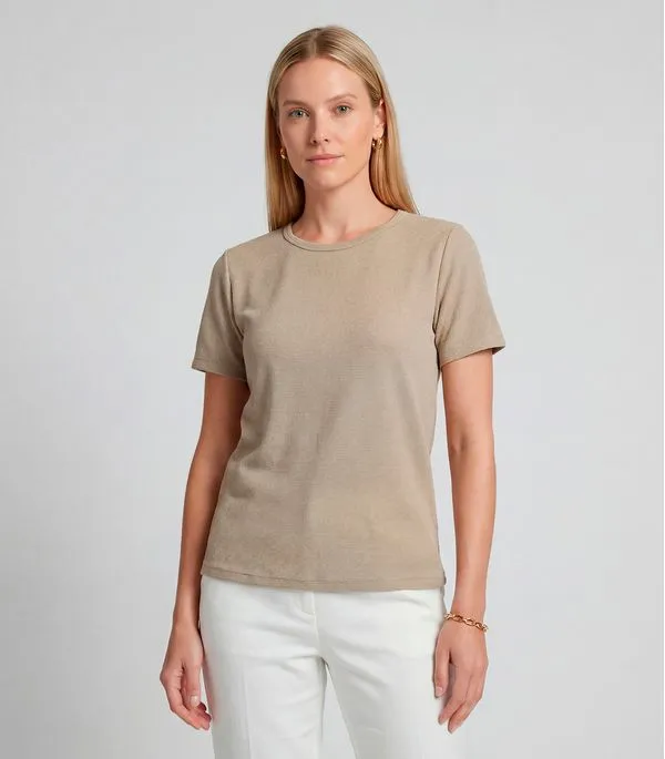 Blusa Feminina Básica Infinita Cor Bege G