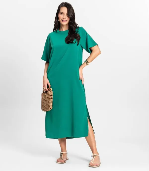 Vestido Feminino Midi em Twill Cey Rovitex Verde GG