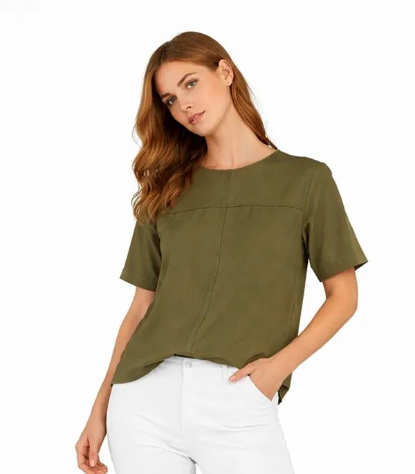 Blusa Feminina Com Recortes Frontais Infinita Cor Verde M