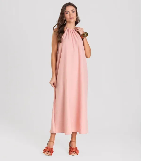Vestido Feminino Midi Dianna Rosa M