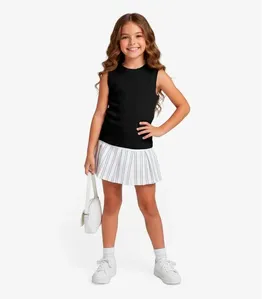 Regata Básica Infantil Menina Lisa Soletex Preto 8