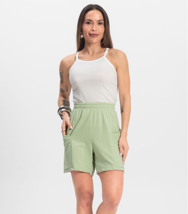 Shorts Feminino Moletinho Infinita Cor Verde M