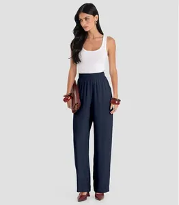 Calça Feminina Pantalona em Tecido Dianna Azul PP