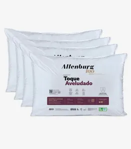 Kit 4 Travesseiros Toque Aveludado Antialérgico Altenburg Branco UN