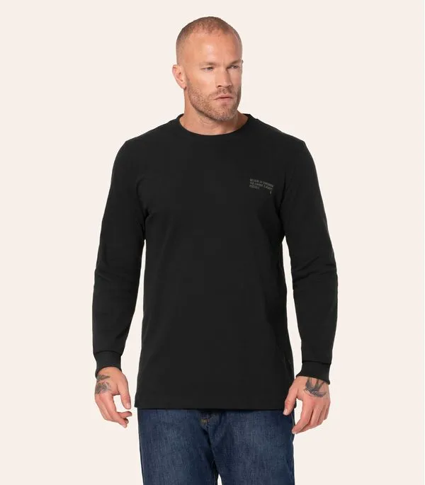 Camiseta Masculina Manga Longa Meia Malha Diametro Preto M