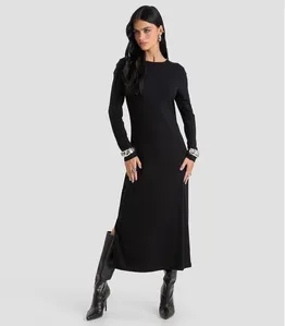 Vestido Midi Canelado Leves Defeitos Dianna Preto GG