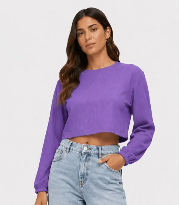 Blusão Feminino Em Malha De Elastano Infinita Cor Roxo P