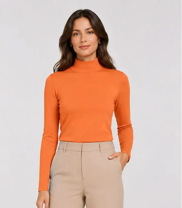 Blusa Manga Longa Básica Select Laranja G