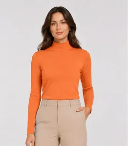 Blusa Manga Longa Básica Select Laranja M