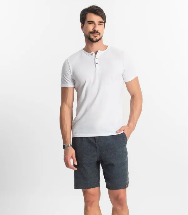 Bermuda Masculina Sarja Elástico E Bolsos Shift Cinza P