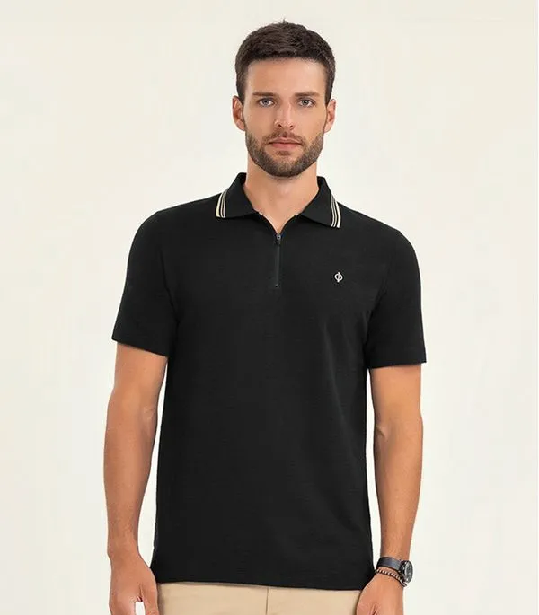 Polo Masculino Manga Curta Malhão Fruit Diametro Preto P