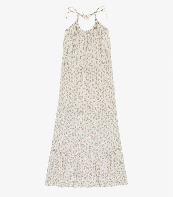 Vestido Longo Feminino Estampado Viscolinho Select Branco M