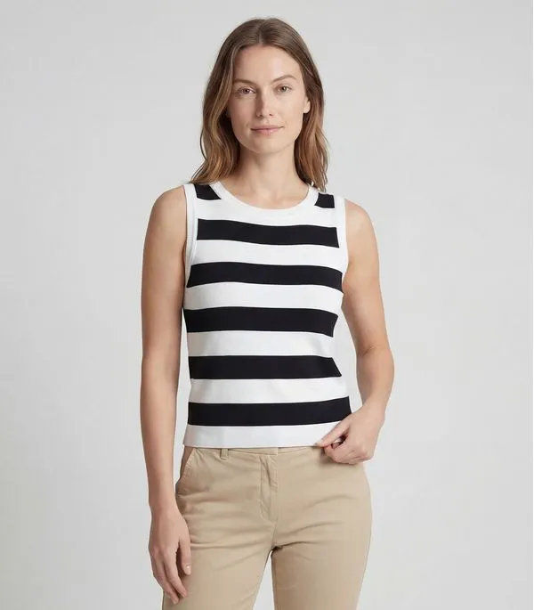 Blusa Feminina Listrada Em Tricot Sea Surf Preto M