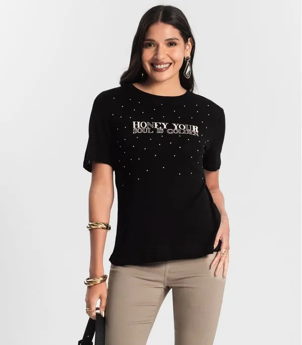 Blusa Visco Tricot Feminina Rovitex Preto P