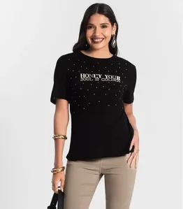 Blusa Visco Tricot Feminina Rovitex Preto P