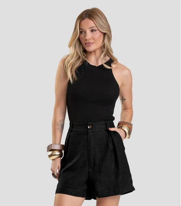 Shorts Feminino em Tecido Dianna Preto P