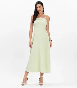 Vestido Midi Feminino De Alcinha Atrativa Modas Verde M