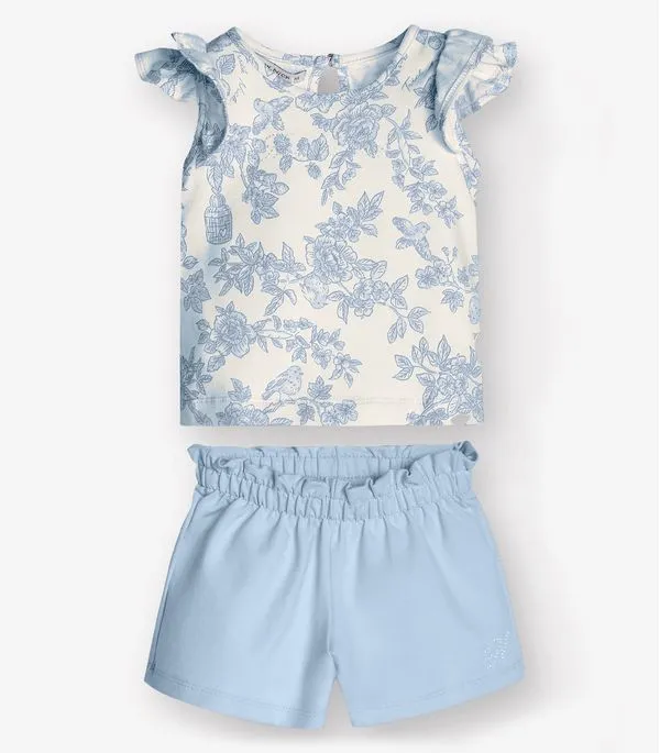 Conjunto Regata com Shorts Menina Trick Nick Azul 3