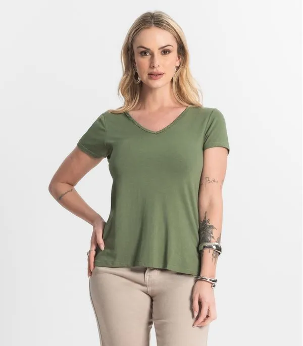 Blusa Feminina Básica Select Verde GG