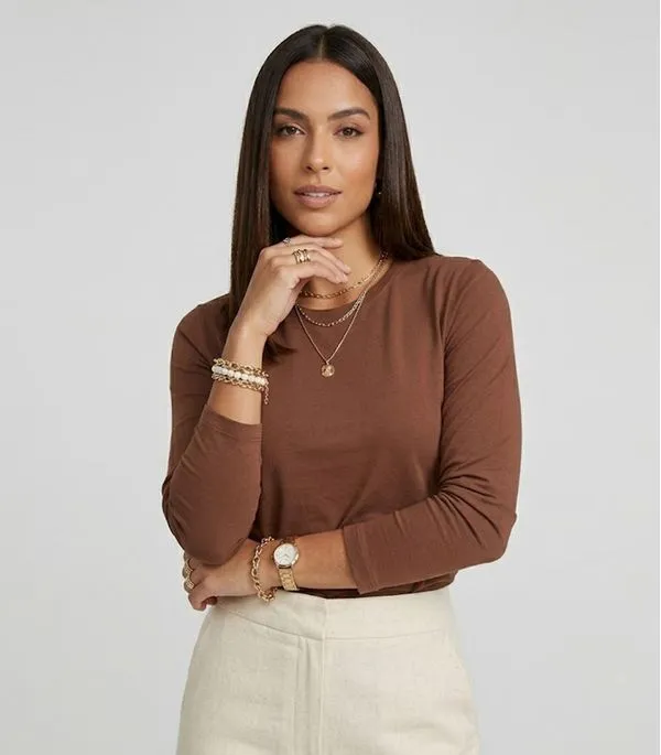 Blusa Feminina Manga Longa Térmica Rovitex Marrom M