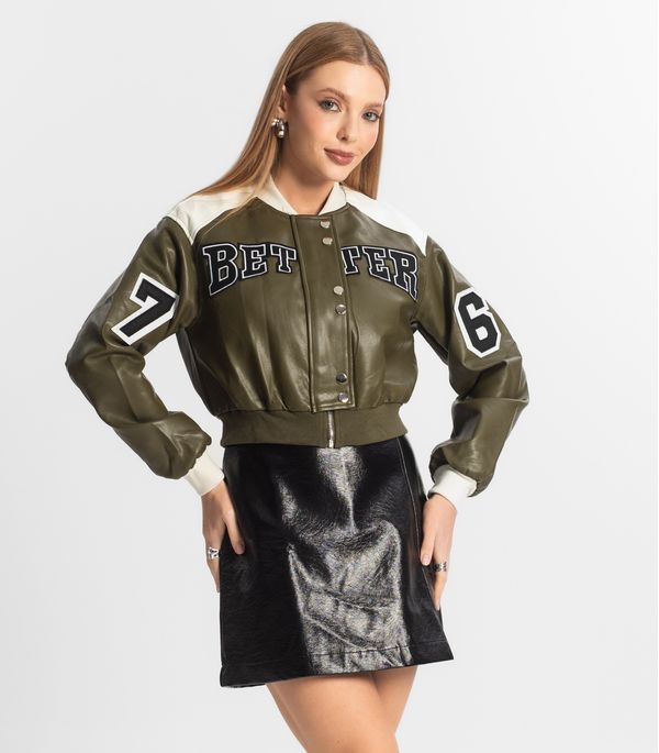 Jaqueta Feminina Bomber College Forever New Verde M