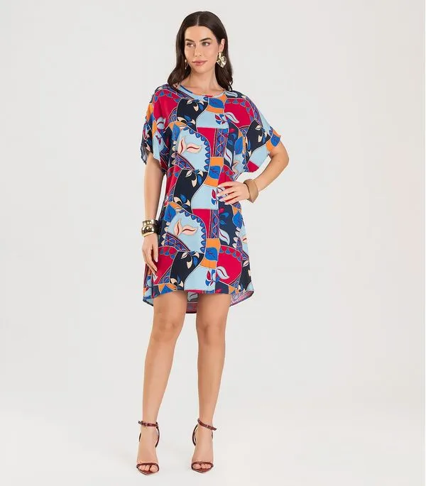 Vestido Feminino Estampado Infinita Cor Azul P
