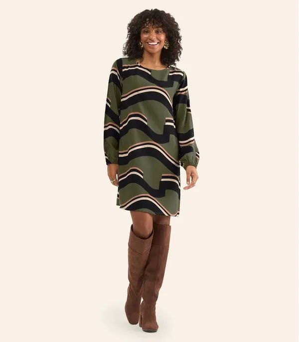 Vestido Curto Feminino Manga Longa Rovitex Verde P