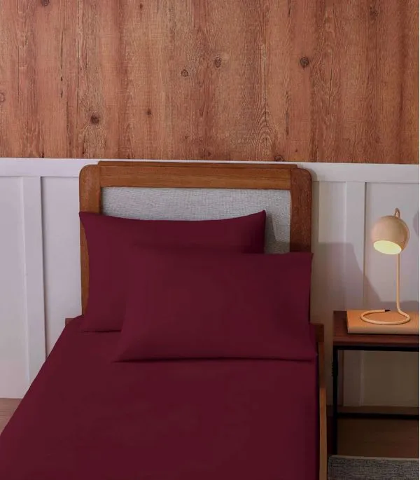 Jogo De Cama Solteiro Malha 2 Peças Liso Vivaldi Vermelho UN / Vermelho