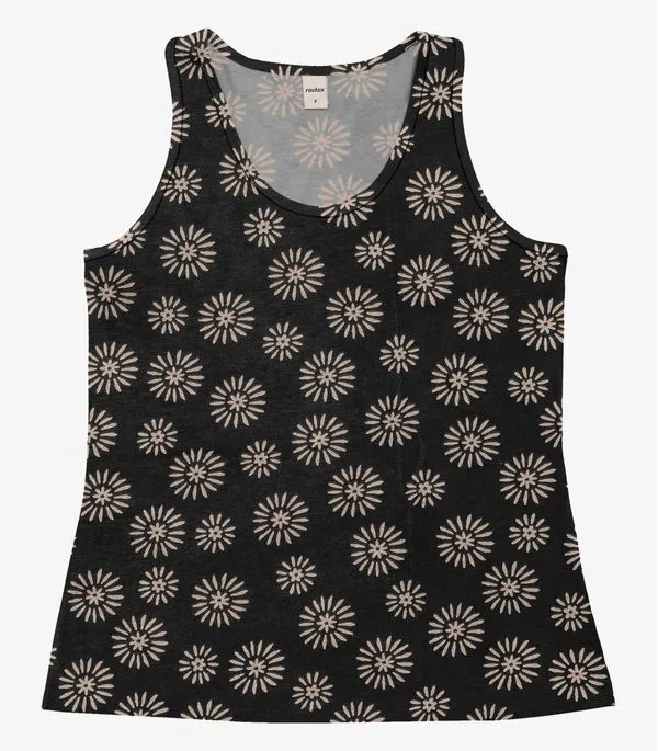 Regata Feminina Estampada Rovitex Preto GG