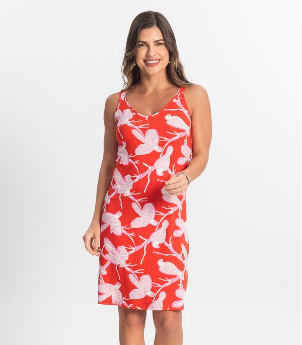 Vestido Estampado Rovitex Rosa G