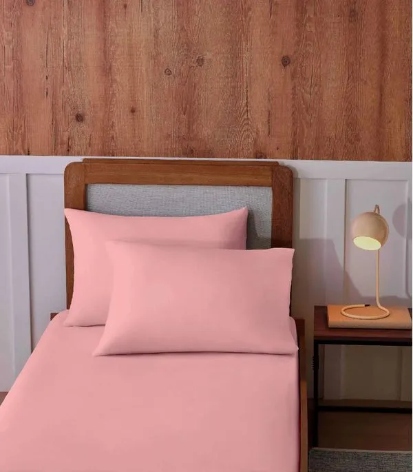 Jogo De Cama Solteiro Malha 2 Peças Liso Vivaldi Rosa UN / Rosa