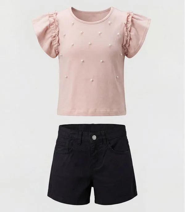 Conjunto Infantil Camiseta com Shorts Trick Nick Rosa 4