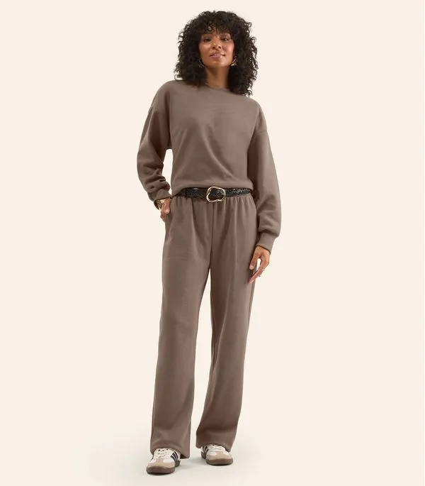 Conjunto Blusão Com Calça Feminino Rovitex Marrom M