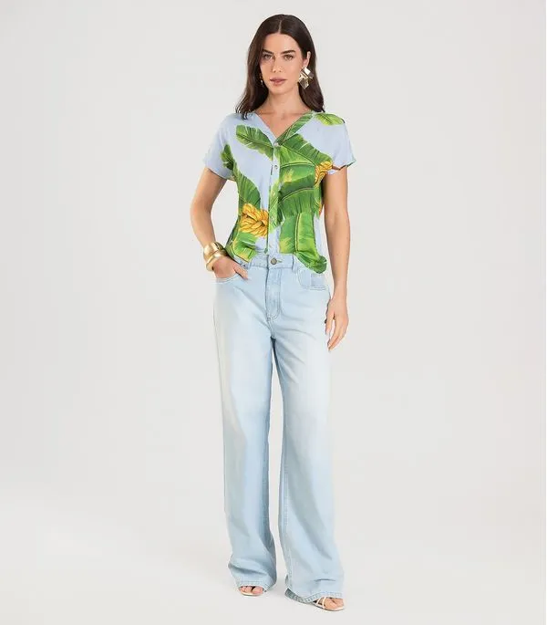 Blusa Feminina Estampada Infinita Cor Verde GG