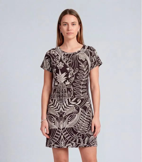 Vestido Básico Com Gola Redonda Infinita Cor Preto P