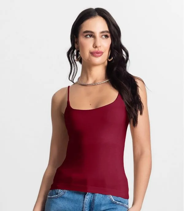 Blusa Feminina De Alça Poliamida Style Box Vermelho GG