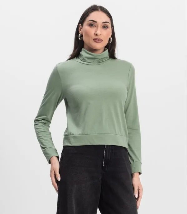 Moletom Gola Alta Infinita Cor Feminino Verde P