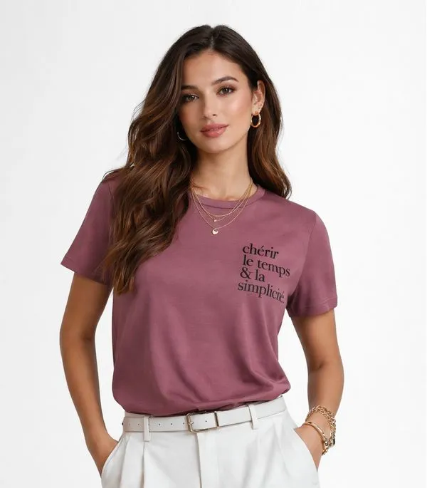 Blusa Feminina Manga Curta Infinita Cor Vermelho P