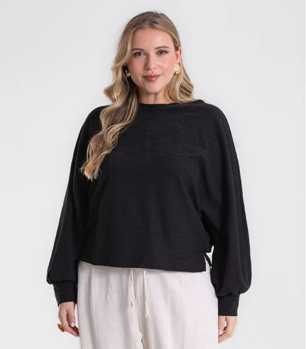 Blusão Feminino Malhão Plus Size Secret Glam Preto Plus G3