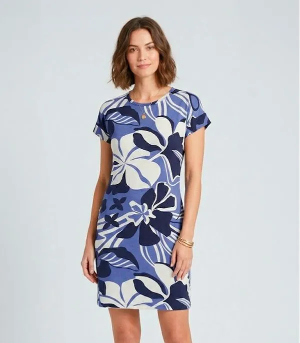Vestido Básico Com Gola Redonda Infinita Cor Azul P