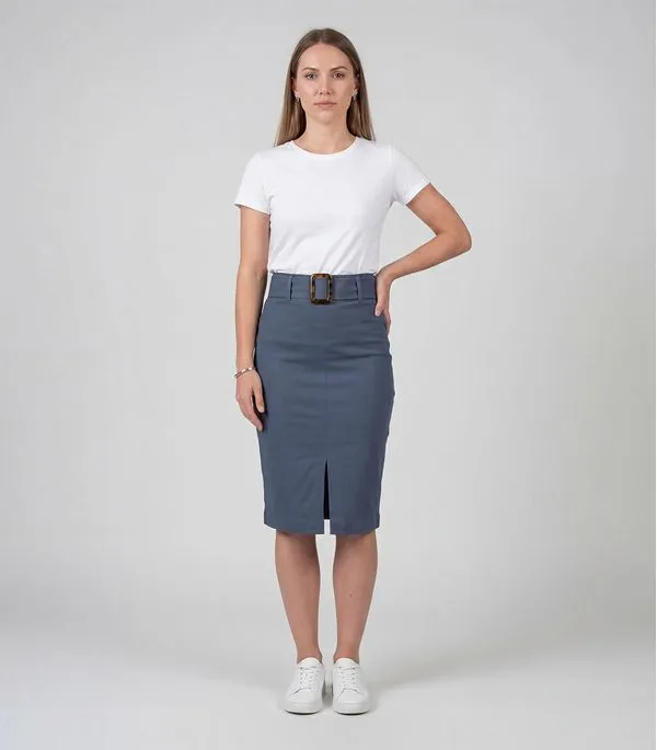Saia Feminina Bengaline Renaluci Azul G