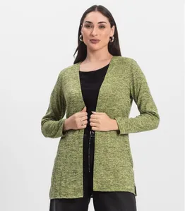 Cardigan Feminino Alongado Infinita Cor Amarelo GG