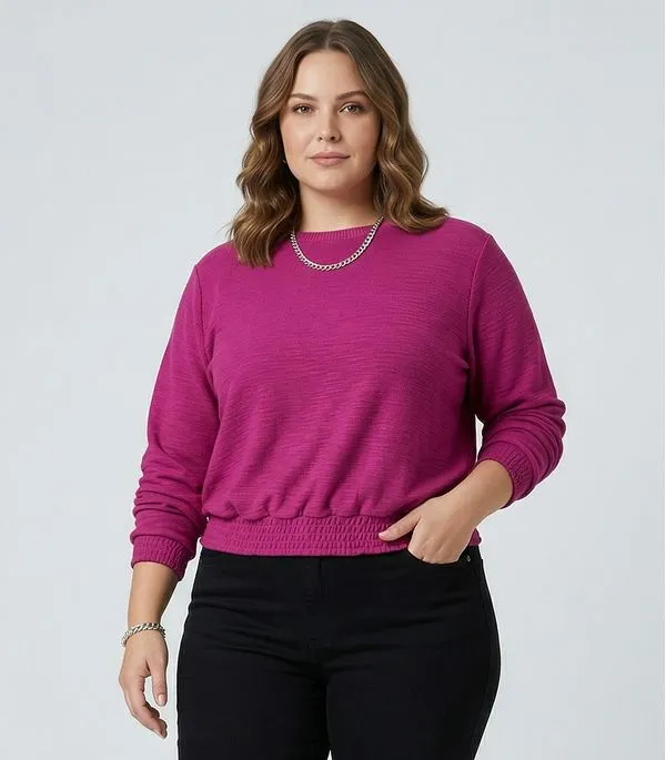 Blusão Feminino Malhão Plus Size Secret Glam Roxo Plus G1