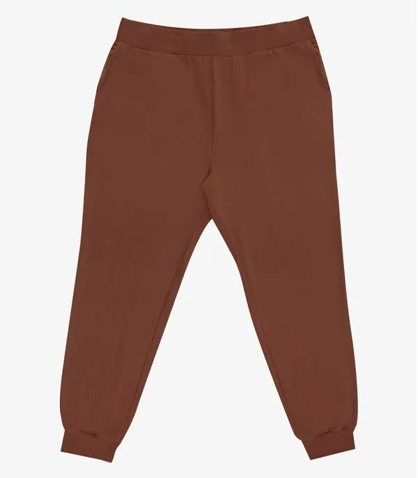 Calça Jogger Feminina Plus Size Secret Glam Marrom Plus G4