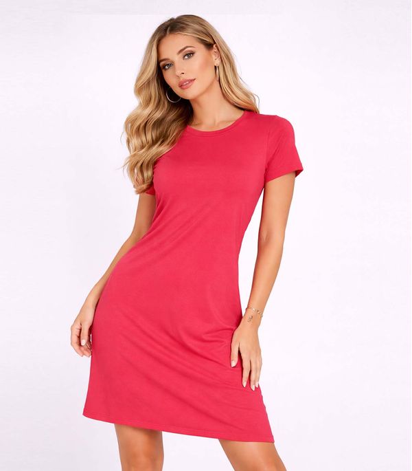 Vestido Feminino Curto Com Manga Infinita Cor Vermelho P