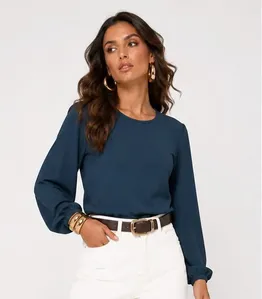 Blusão Feminino Em Malha Mileto Infinita Cor Azul P