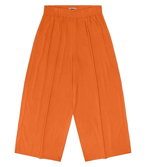 Calça Feminina Plus Size Em Viscose Secret Glam Laranja Plus G2