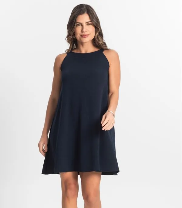 Vestido Feminino Curto Em Liganete Select Azul M