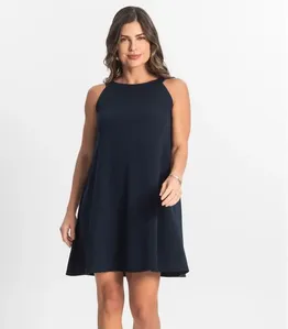 Vestido Feminino Curto Em Liganete Select Azul G