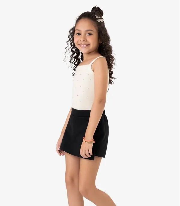 Conjunto Regata com Shorts Saia RoviKids Bege 12